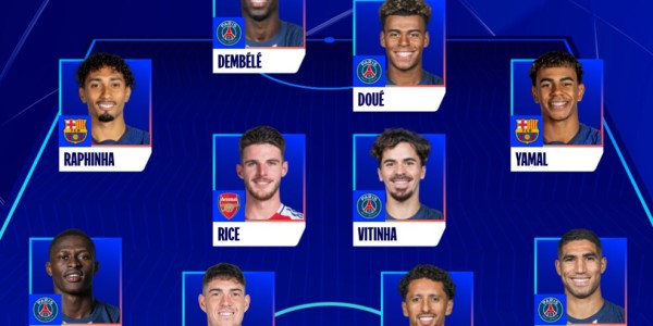 🔥欧冠赛季最佳阵：登贝莱领衔巴黎7人，亚军国米仅1人入选